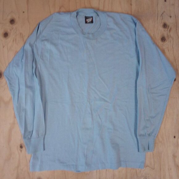 Vintage Screen Stars Blank Long Sleeve T-Shirt Light Blue - Picture 1 of 5